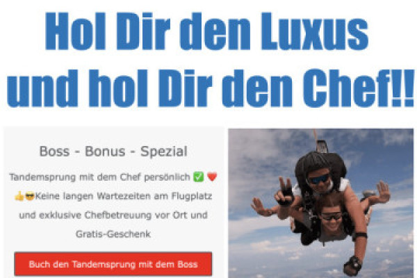 Tandemsprung mit dem Chef persönlich - Fallschirmspringen Exklusiv - Spezial Bonus